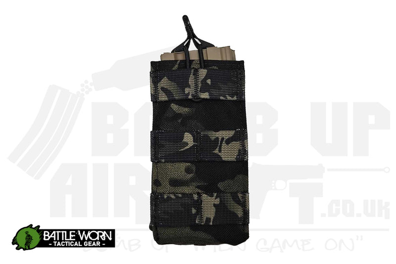 Battleworn Tactical Single Mag Pouch - Bungee Retention - BTP Black
