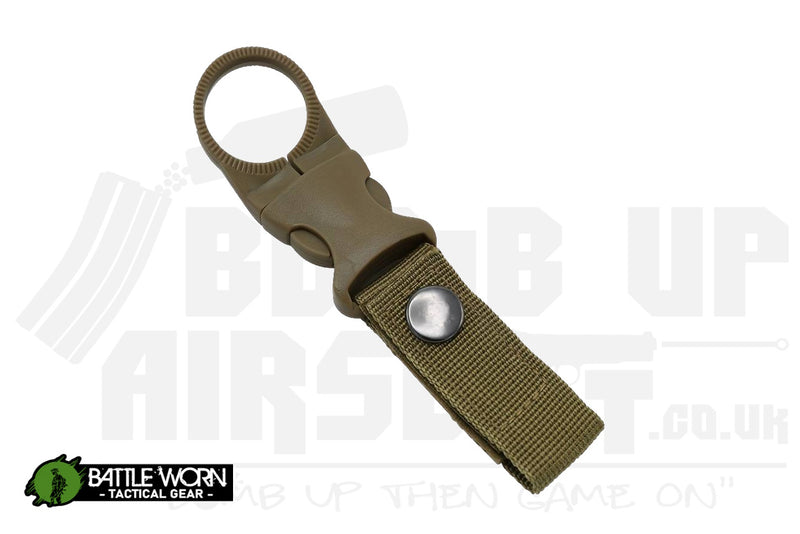 Battleworn Tactical Gear Clip With Webbing Strap - Tan