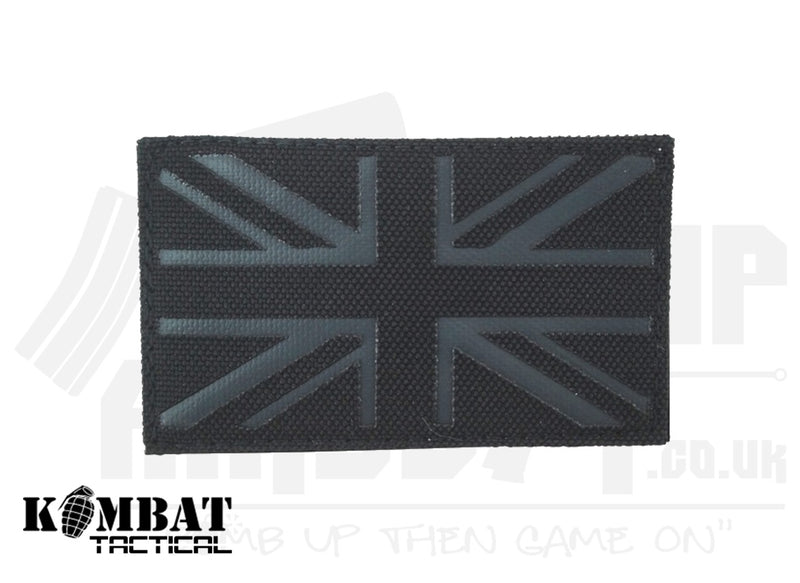 Kombat UK Laser Cut UK Flag Patch - Black / Grey