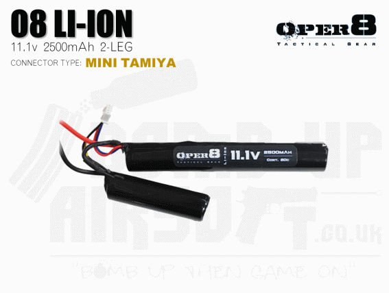 Oper8 11.1v Li-Ion 2500mah Split Style battery - Mini Tamiya