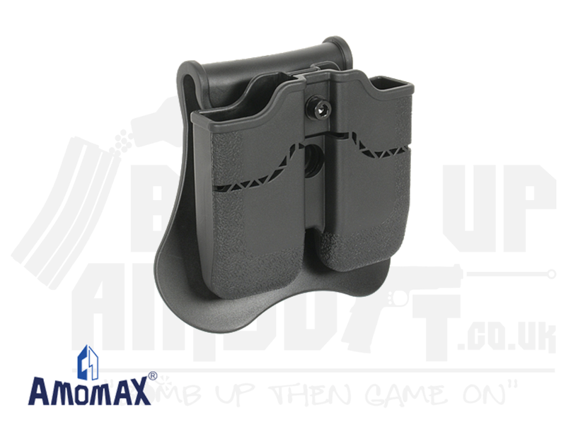 Amomax 1911 Single Stack Double Mag Holster - Black