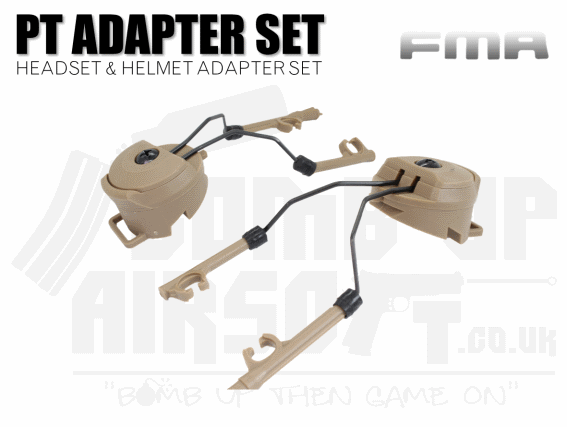 FMA PT Peltor Headset and Helmet Rail Adaptor Set - Tan