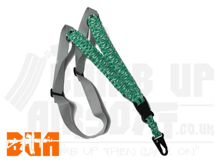 BUA Single Point Paracord Sling - Green-White-Grey