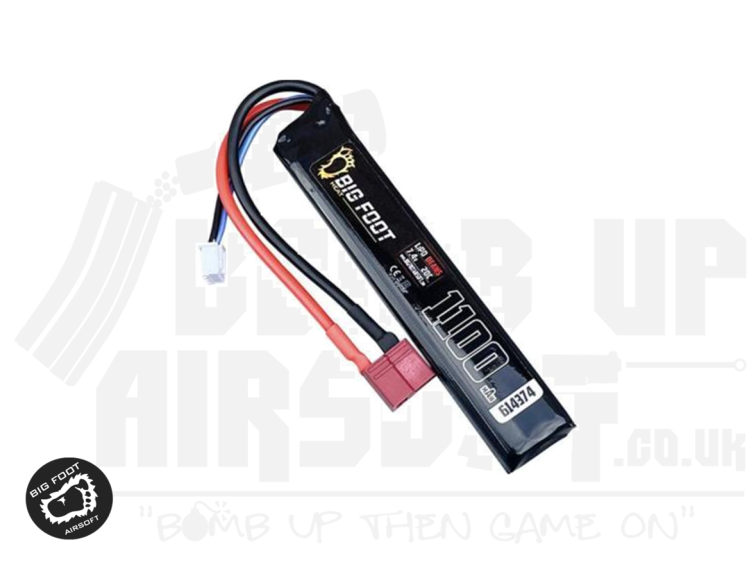 Big Foot Heat Li-Po Battery 1100mAh 7.4v 20c (Stick - Deans)