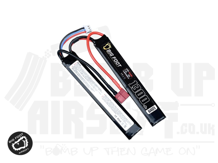 Big Foot Heat Li-Po Battery 1300mAh 7.4v 15c (Split Style - Deans)