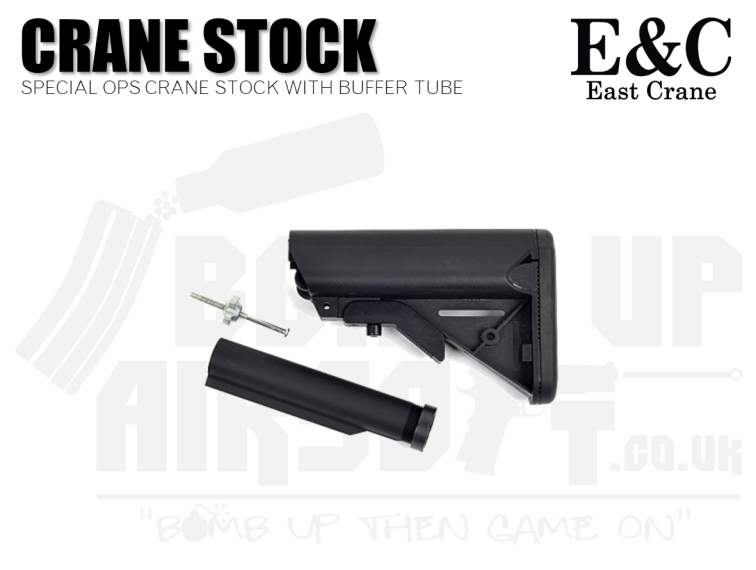 E&C Special Ops Crane Stock with Buffer Tube - Black