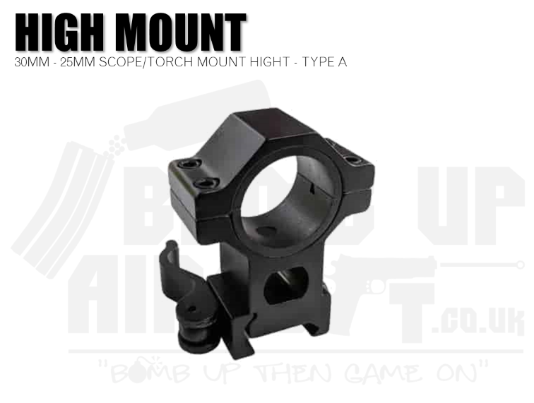 Oper8 30mm to 25mm Scope/Torch Mount (High) - Type A