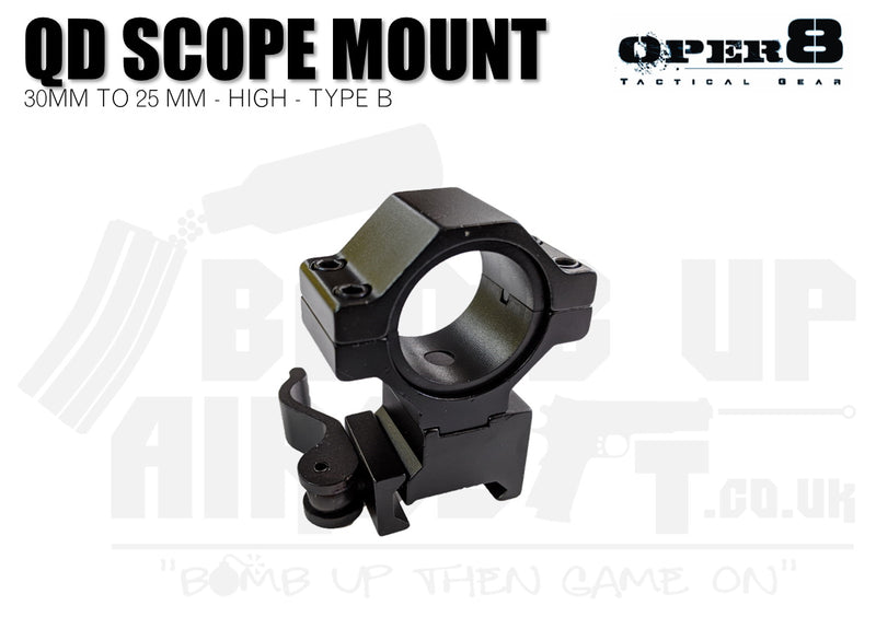 Oper8 30mm to 25mm Scope/Torch Mount - High - Type B