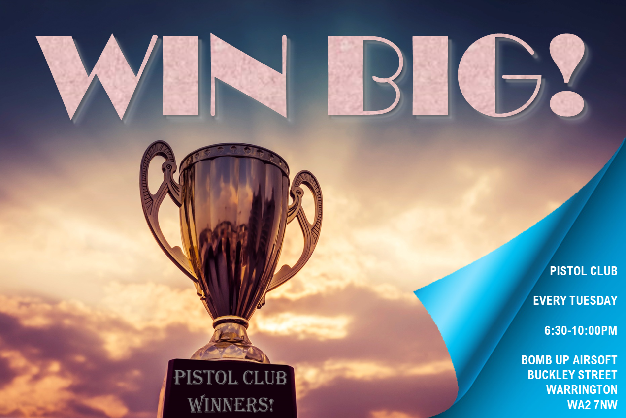 WIN BIG EVERY MONTH AT PISTOL CLUB