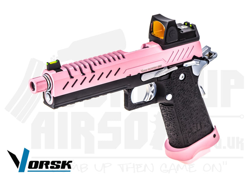 Vorsk Hi-Capa 5.1 + BDS GBB Airsoft Pistol - Pink/Black