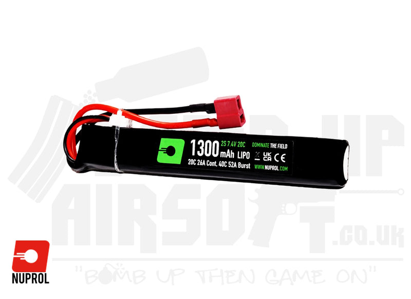 Nuprol NP Power LiPo Battery 1300mah 7.4v 20c Stick (8129) - Deans