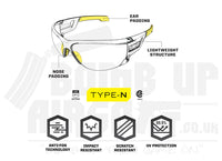 Mechanix Safety Glasses TACTICAL TYPE-N | AMBER FRAME | AMBER LENS