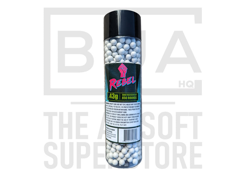 Rebel Precision Heavyweight BIO 6mm BBs 850pcs Bottle - 0.43g