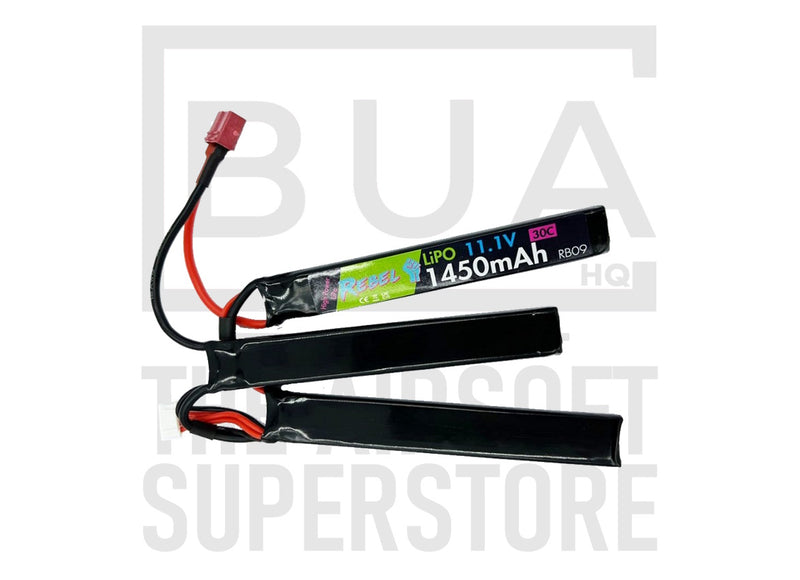 Rebel Battery - 1450mAh Lipo 11.1V 30C Nunchuck - Deans