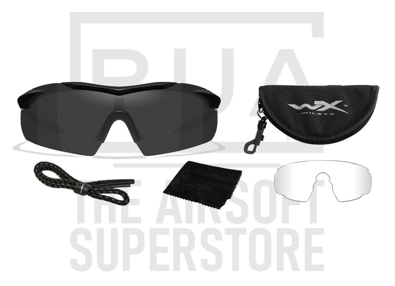 Wiley X Vapor 2.5 Eye Pro - Grey Lens & Clear Lens/Black Frame