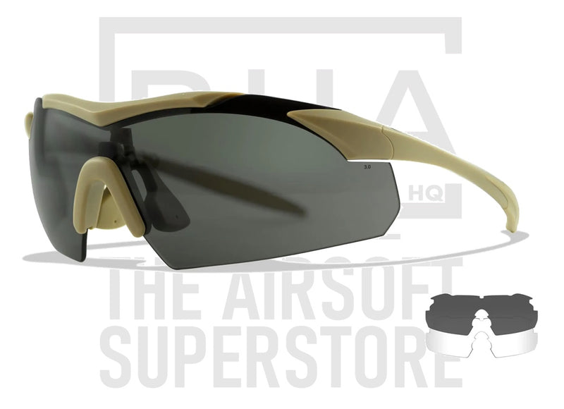 Wiley X Vapor 2.5 Eye Pro - Grey Lens & Clear Lens/Tan Frame