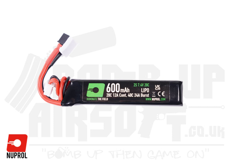 Nuprol 600mAh 7.4v 20c LiPo PDW Battery - Mini - Deans