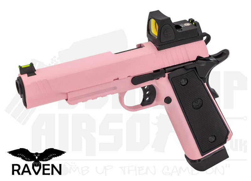 Raven Hi-Capa R14 Railed GBB Airsoft Pistol with BDS - Pink