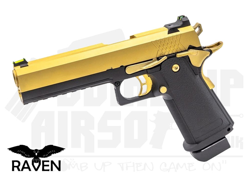 Raven Hi-Capa 5.1 GBB Airsoft Pistol - Black and Gold