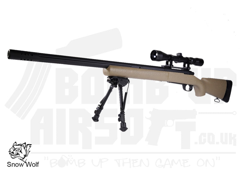 Snow Wolf M24 V2+ - Tan (inc. Scope & Bipod)