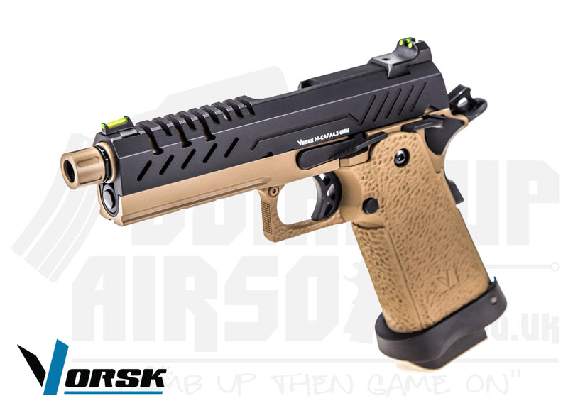 Vorsk Hi-Capa 4.3 GBB Airsoft Pistol - Tan/Black