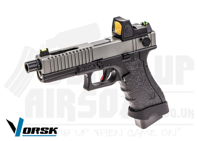 Vorsk EU18 Tactical + BDS GBB Airsoft Pistol - Black/Grey