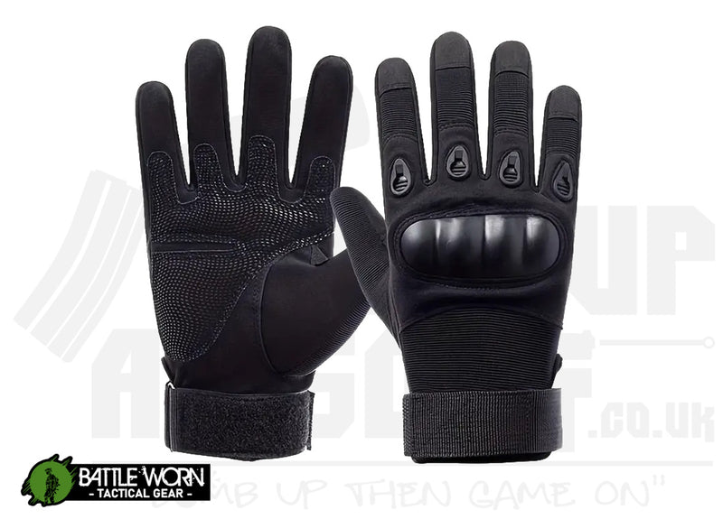 Battleworn Tactical Knuckle Protection Gloves - Black