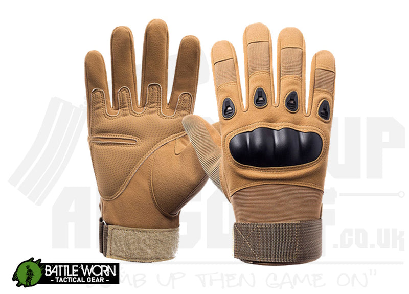 Battleworn Tactical Knuckle Protection Gloves - Tan
