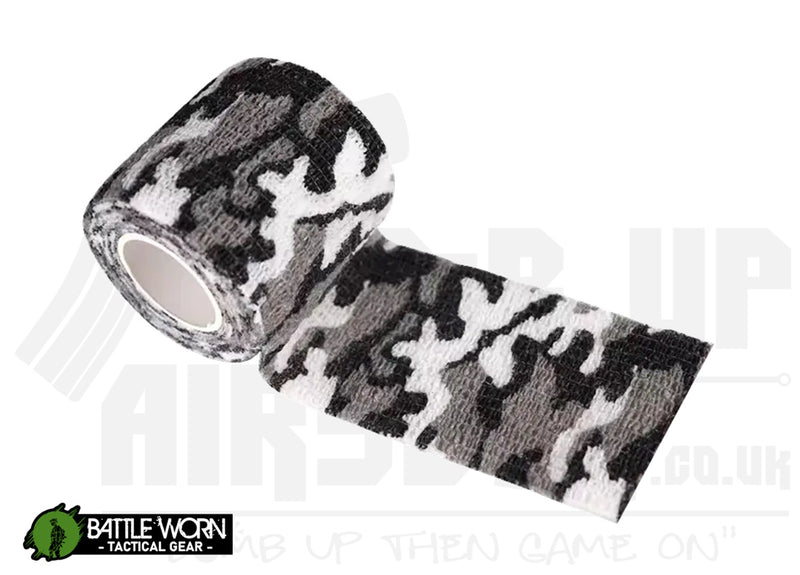 Battleworn Tactical Stealth Tape - Snow Black and White
