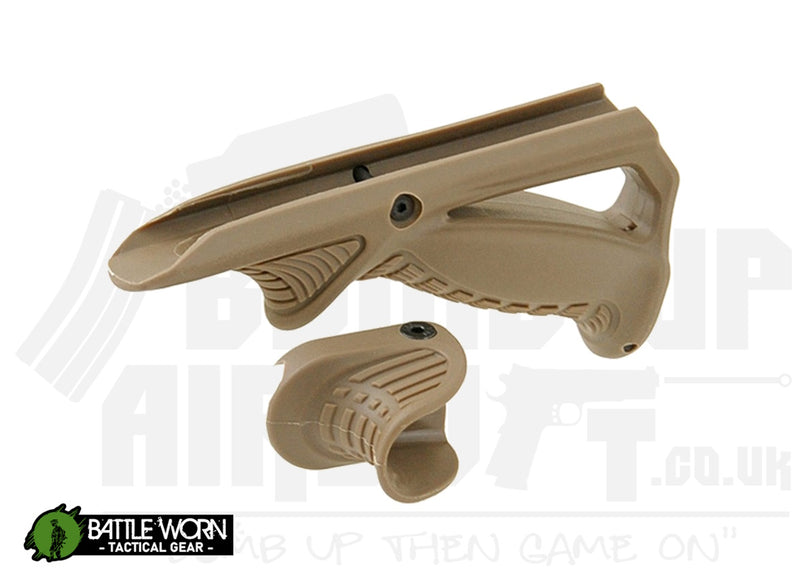 Battleworn Tactical FAB Style Angled Foregrip With Thumb Rest - Tan