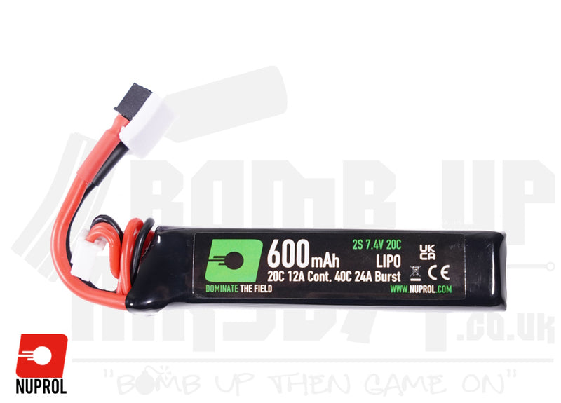 Nuprol 600mAh 7.4v 20c LiPo PDW Battery - Deans