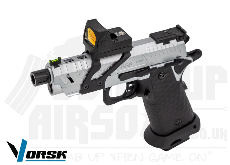 Vorsk CS Hi-Capa Vengeance Compact + BDS GBB Airsoft Pistol - Black/Silver