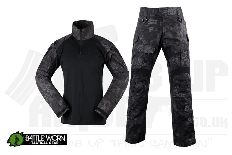 Battleworn Tactical G3 Combat Shirt and Pants Set - Black Python
