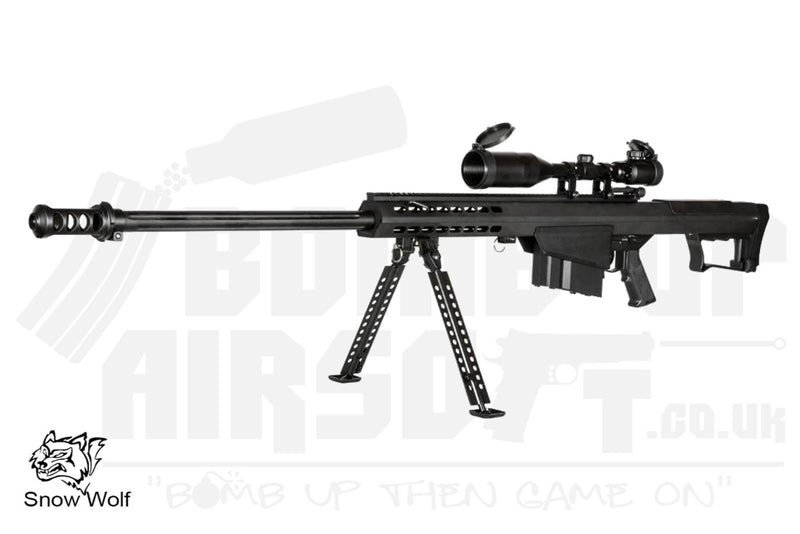 SNOW WOLF Barrett M107 with 3-9x50 (Spring) - Black