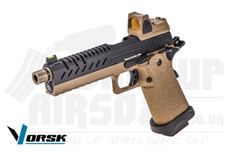 Vorsk Hi-Capa 5.1 + BDS GBB Airsoft Pistol - Tan/Black