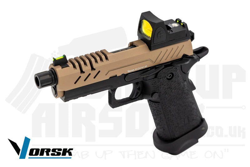 Vorsk Hi-Capa 3.8 Pro + BDS GBB Airsoft Pistol - Tan