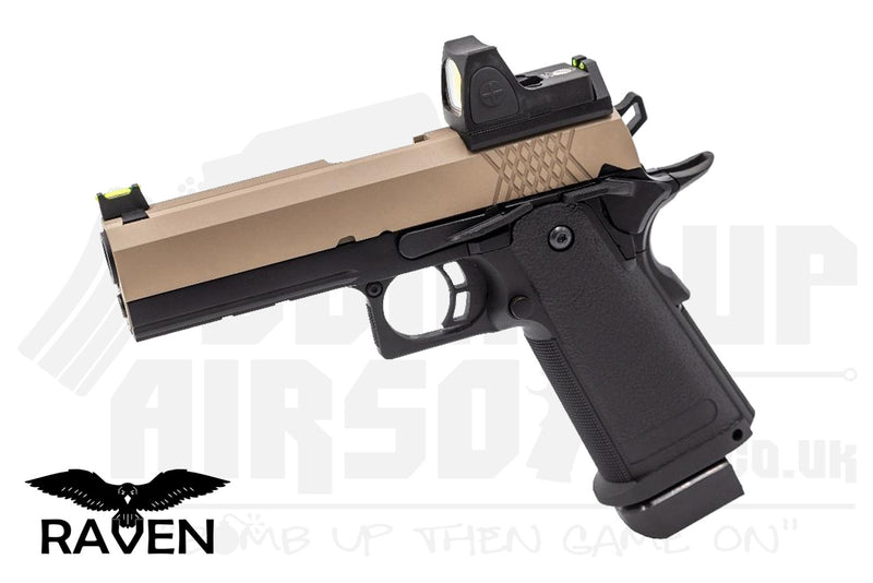 Raven Hi-Capa 4.3 + BDS GBB Airsoft Pistol - Black/Tan