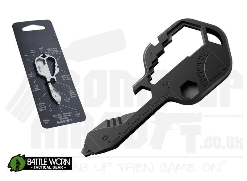 Battleworn Tactical 24 in 1 Multitool Key - Black