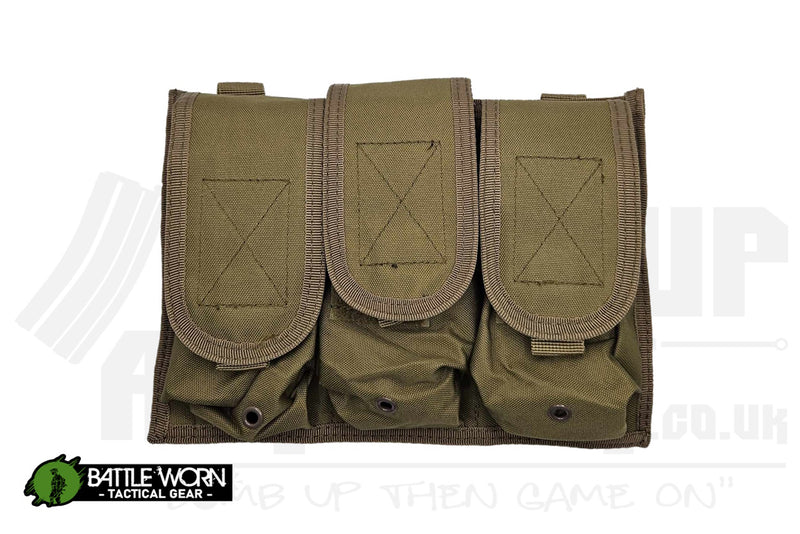 Battleworn Tactical Triple M4 Mag Pouch - Original Style - Tan