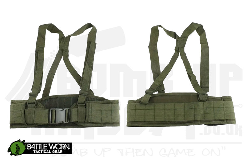 Battleworn Tactical Molle Belt and Removeable Yoke System - OD Green
