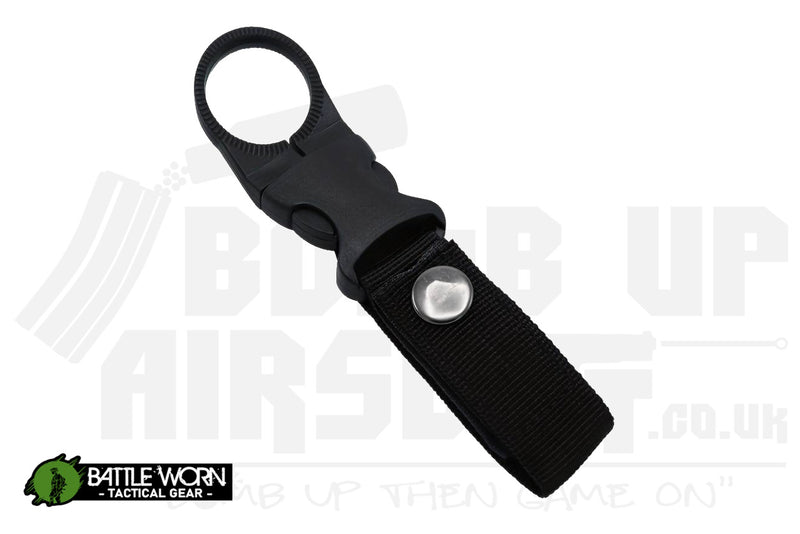 Battleworn Tactical Gear Clip With Webbing Strap - Black