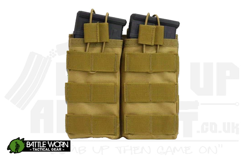 Battleworn Tactical Double M4 Mag Pouch - Tan