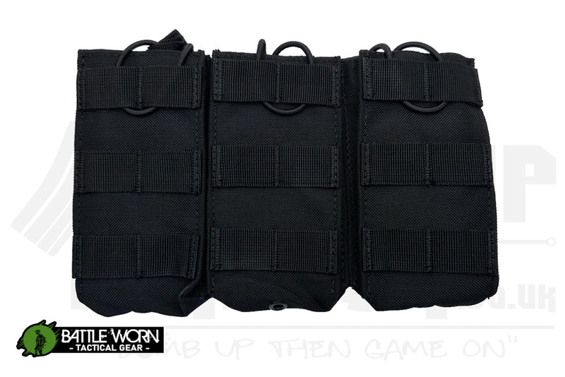 Battleworn Tactical Triple M4 Mag Pouch - Black