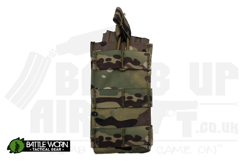 Battleworn Tactical Single M4 Mag Pouch - Bungee Retention - MTP