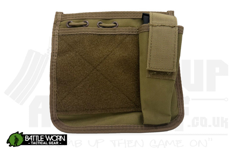 Battleworn Tactical Admin Pouch with Velcro Panel - Tan