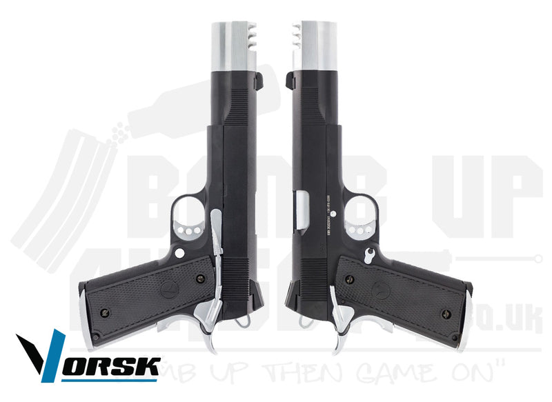 Vorsk VP-X GBB Airsoft Pistol - Black/Chrome - Double Pack