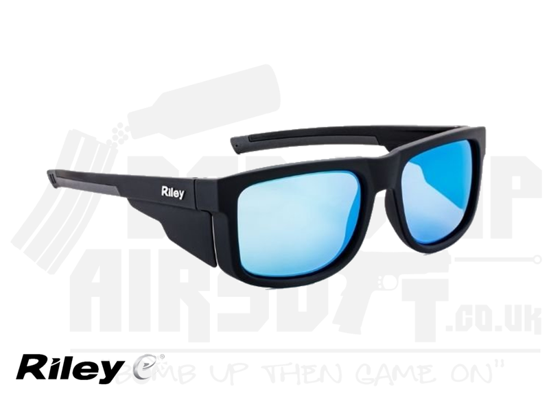 Riley Safety Glasses - Navigator (Blue Ice Revo Mirror)