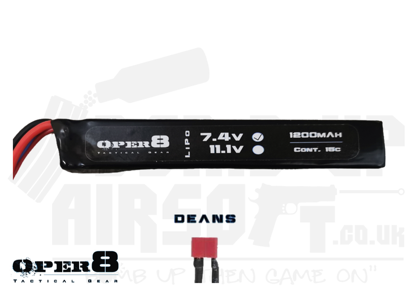 Oper8 1200mah 7.4v Stick battery - Deans