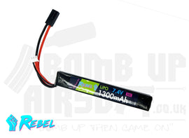 Rebel Battery - 1300mAh Lipo 7.4V 20C Stick - Mini Tamiya