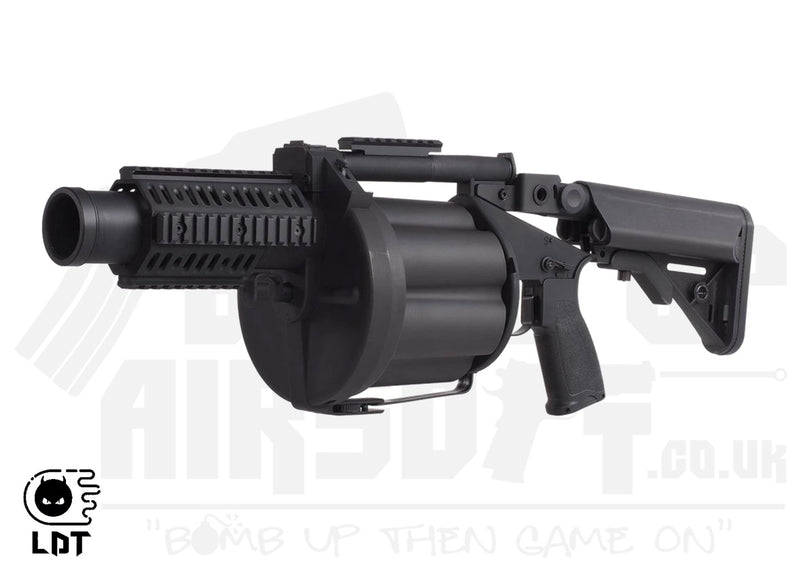 LDT MGL Airsoft Launcher - with Retractable Stock - Black